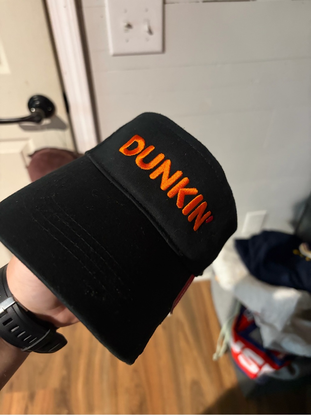 Dunkin Black Cap with Orange Logo